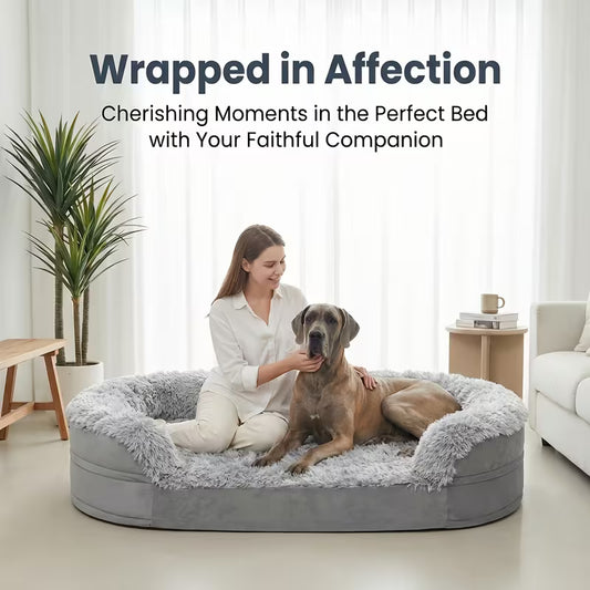 Heavy-Duty Orthopedic Dog Bed with C-Shaped Bolsters