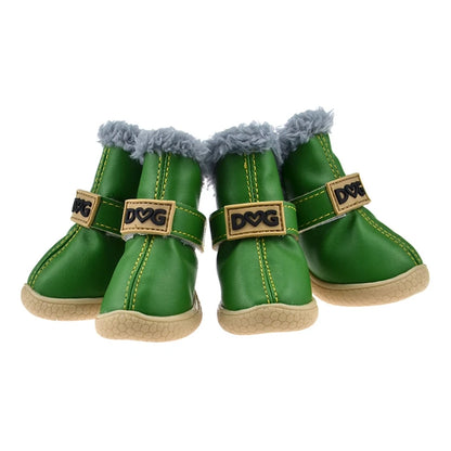 4-Pack Winter Dog Boots. Waterproof, Warm & Non-Slip
