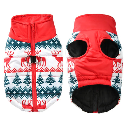 Cozy Christmas Design Winter Jacket for Your Furry Companion