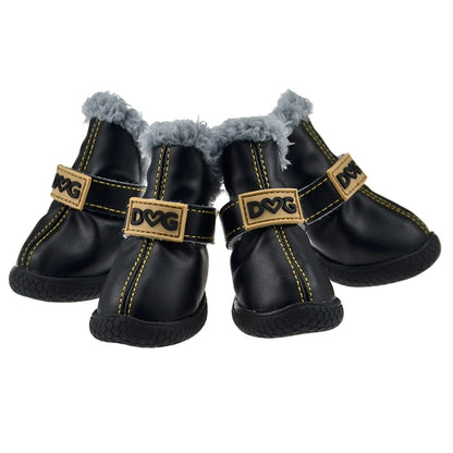 4-Pack Winter Dog Boots. Waterproof, Warm & Non-Slip