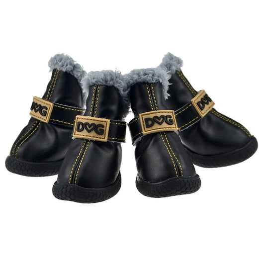 4-Pack Winter Dog Boots. Waterproof, Warm & Non-Slip