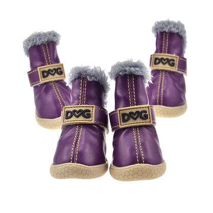 4-Pack Winter Dog Boots. Waterproof, Warm & Non-Slip