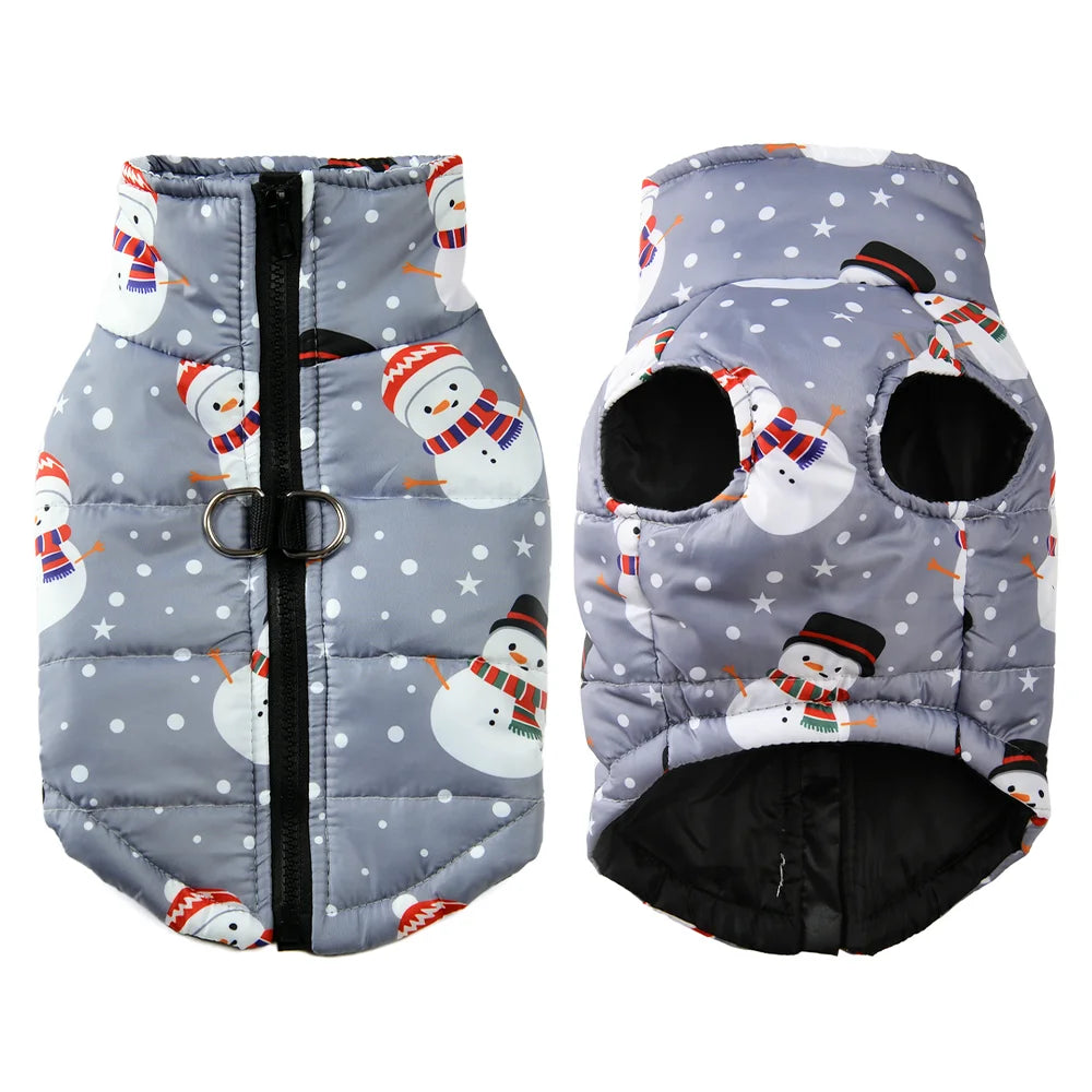 Cozy Christmas Design Winter Jacket for Your Furry Companion