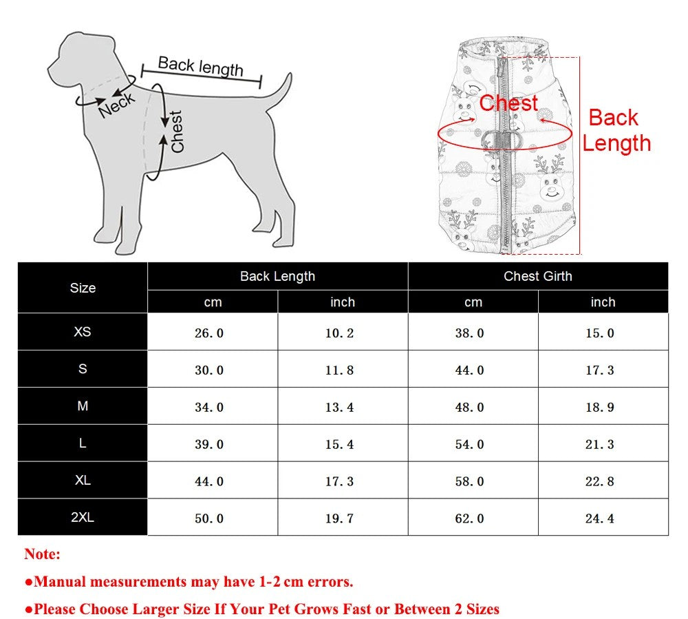 Cozy Christmas Design Winter Jacket for Your Furry Companion